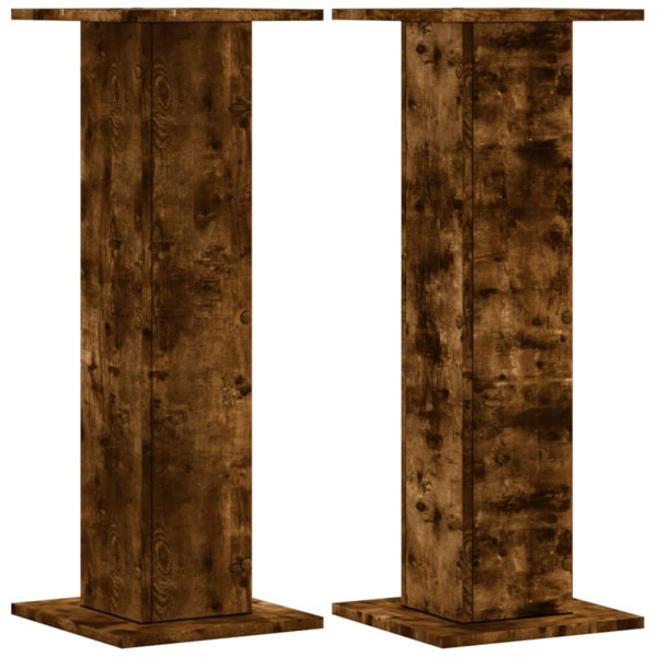 Soportes altavoces 2 uds madera roble ahumado 30x30x80 cm M 2