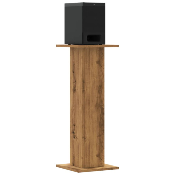 Soportes altavoces 2 uds madera roble artesano 30x30x80 cm M 3