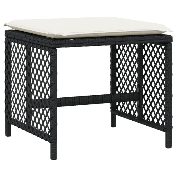 Set de comedor jardín 11 pzas con cojines ratán sintético negro M 5