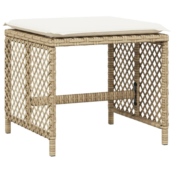 Set comedor de jardín 9 pzas con cojines ratán sintético beige M 5