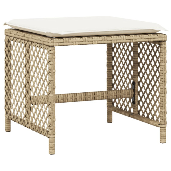 Set comedor de jardín 11 pzas con cojines ratán sintético beige M 5