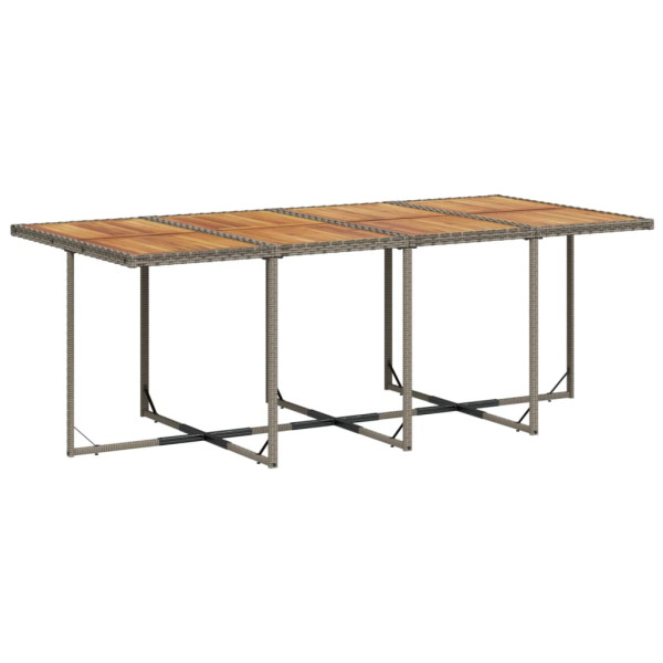 9 pcs conjunto de jantar p/ jardim c/ almofadões vime PE cinza M 3