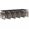 Set de comedor de jardín 11 pzas y cojines ratán sintético gris 5