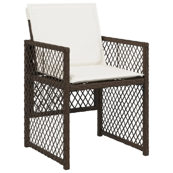 Set muebles de jardín 13 pzas y cojines ratán sintético marrón M 4
