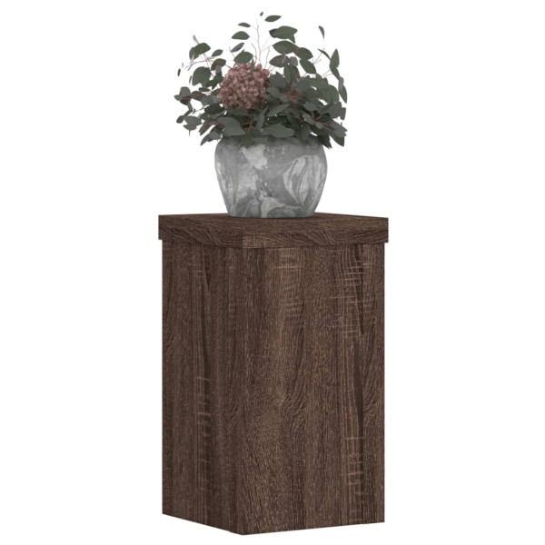 Soportes de plantas 2 uds madera marrón roble 10x10x18 cm M 3