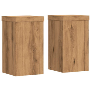 Soportes de plantas 2 uds madera roble artisian 10x10x18 cm H