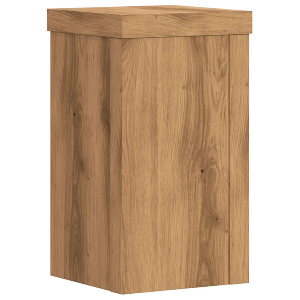 Soportes de plantas 2 uds madera roble artisian 10x10x18 cm M 4