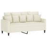 Sofá de 2 lugares veludo 140 cm cor creme 2