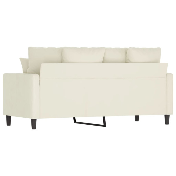 Sofá de 2 lugares veludo 140 cm cor creme M 5