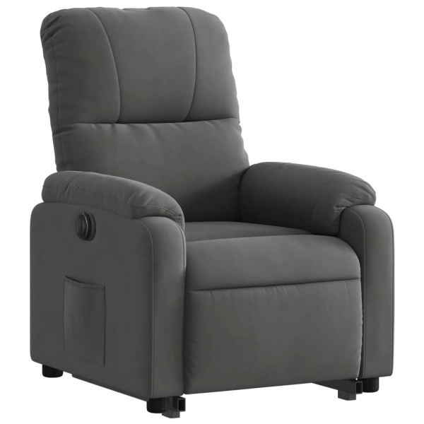 Sillón eléctrico reclinable elevable tela microfibra gris M 3