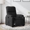 Sillón reclinable eléctrico tela de microfibra negro 1