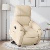Sillón eléctrico reclinable elevable tela microfibra crema 1