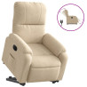 Sillón eléctrico reclinable elevable tela microfibra crema 2