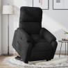 Sillón reclinable elevable tela de microfibra negro 1