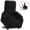 Sillón reclinable elevable tela de microfibra negro 2