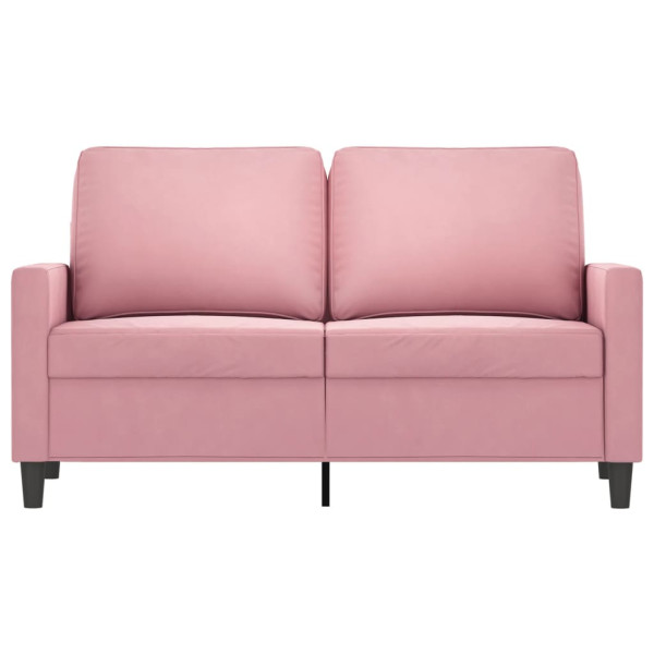 Sofá de 2 plazas terciopelo rosa 120 cm M 3