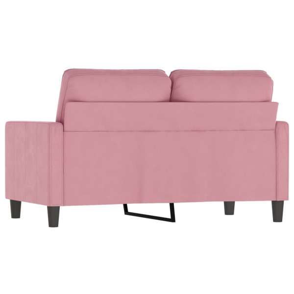 Sofá de 2 lugares veludo 120 cm rosa M 5