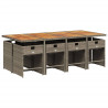 Set comedor jardín 9 pzas y cojines ratán sintético gris 3