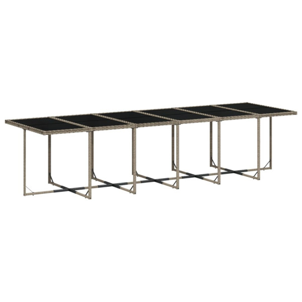 Set comedor de jardín 17 pzas y cojines ratán sintético gris M 4