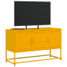 Mueble para TV de acero amarillo mostaza 100.5x39x60.5 cm 4