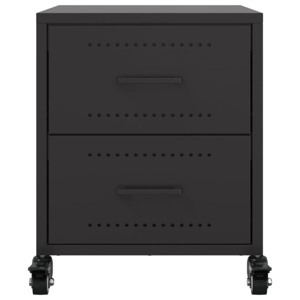 Mesitas de noche 2 uds acero negra 36x39x43.5 cm M 5