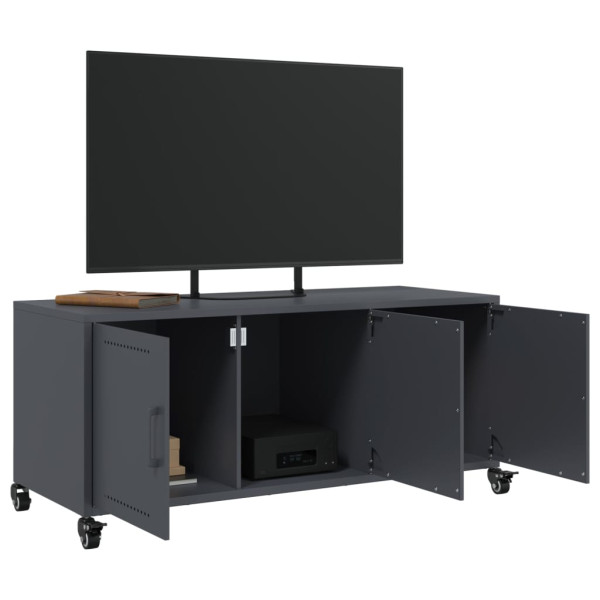 Mueble de TV acero laminado en frío antracita 100.5x39x43.5 cm M 4