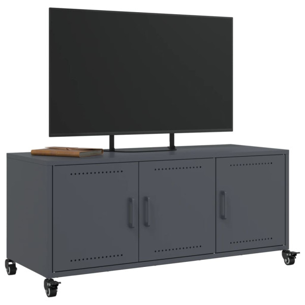 Mueble de TV acero laminado en frío antracita 100.5x39x43.5 cm M 5