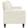 Sofá de 3 lugares 210 cm veludo cor creme 5