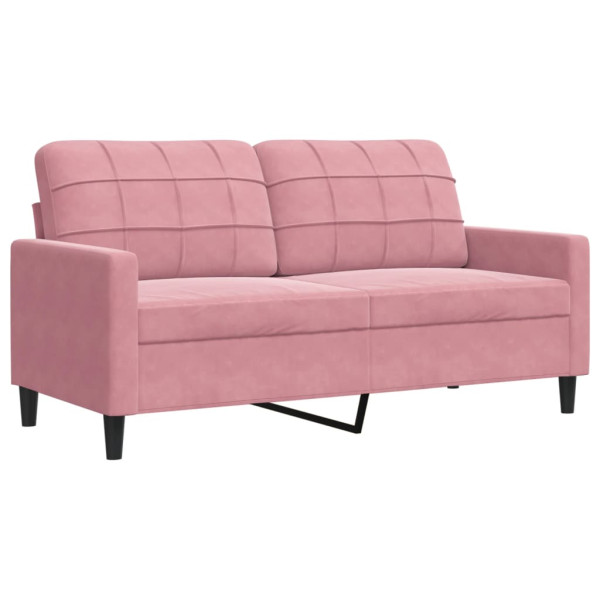 Sofá de 2 plazas terciopelo rosa 140 cm M 2