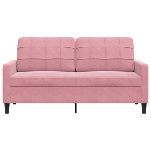 Sofá de 2 lugares veludo 140 cm rosa M 4