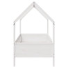 Cama infantil formato de casa 90x190 cm pinho maciço branco 5