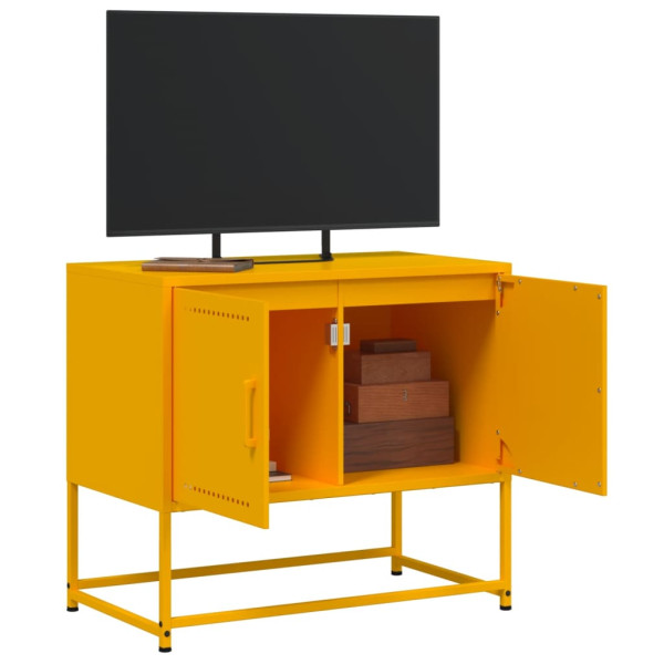 Mueble para TV de acero amarillo mostaza 68.5x39x60.5 cm M 5