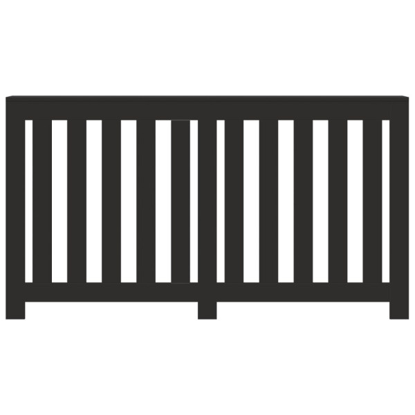 Cubierta de radiador madera de ingeniería negro 149x20x82 cm M 3