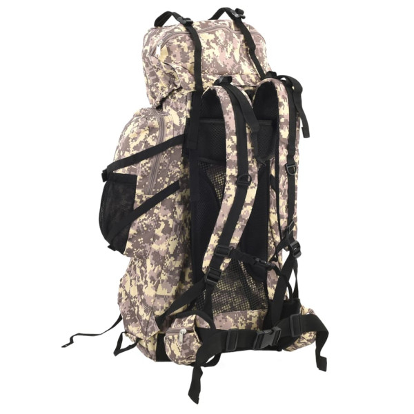 Mochila de senderismo tela oxford marrón camuflaje 100 l M 3