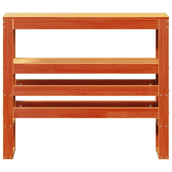 Cabecero de cama con estantes madera maciza pino marrón 75 cm M 3