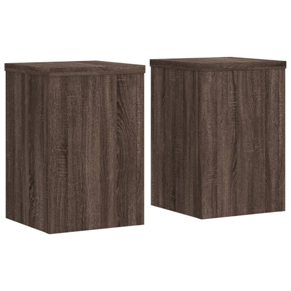 Soportes de plantas 2 uds madera marrón roble 25x25x35 cm M 2