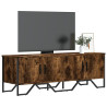 Mueble de TV madera de ingeniería roble ahumado 122x34x41 cm 1