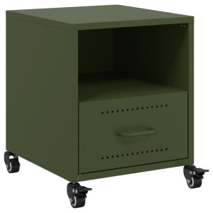 Mesa de cabeceira 36x39x43.5 cm aço verde-azeitona H