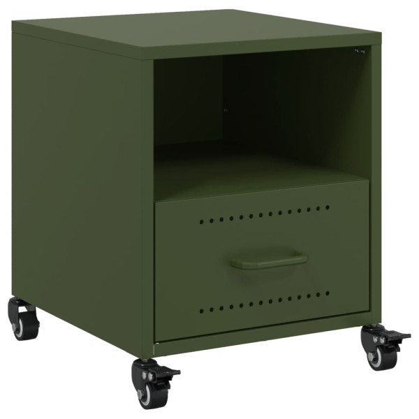Mesa de cabeceira 36x39x43.5 cm aço verde-azeitona M 2