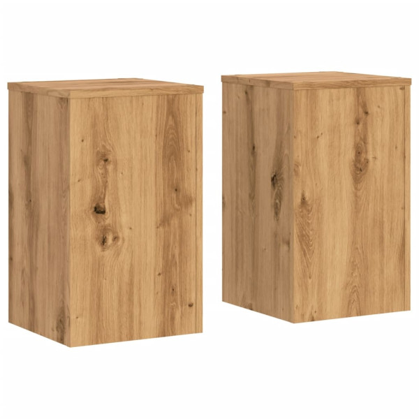 Soportes de plantas 2 uds madera roble artisian 30x30x50 cm M 2