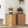 Soportes de plantas 2 uds madera roble artisian 25x25x35 cm 1