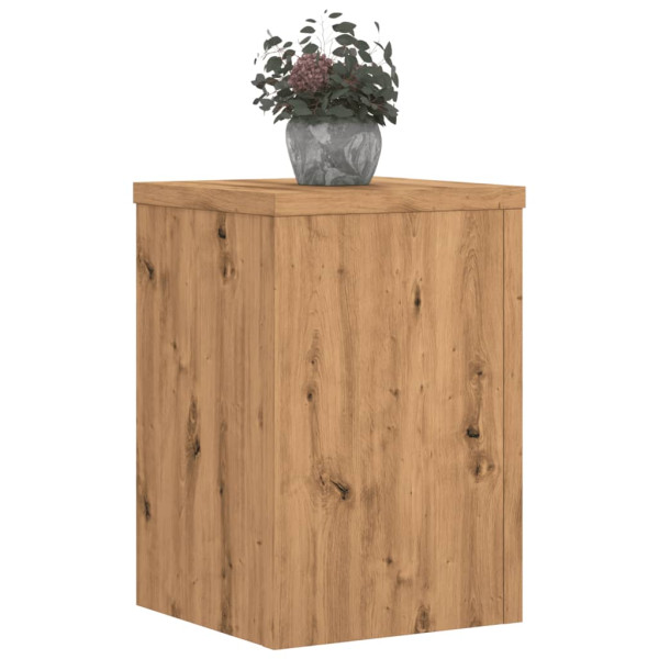 Soportes de plantas 2 uds madera roble artisian 25x25x35 cm M 3
