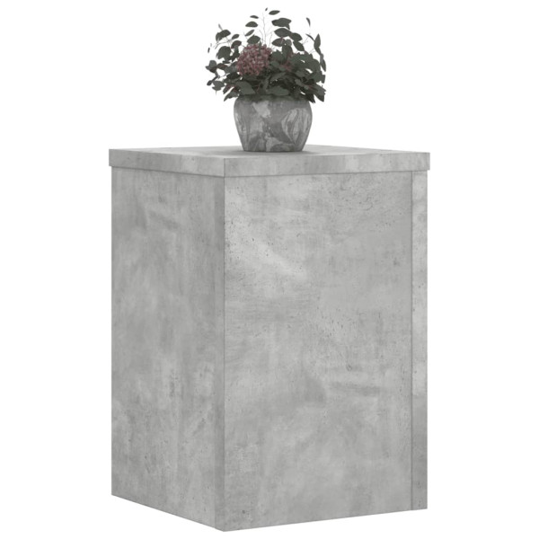 Soportes de plantas 2 uds madera gris hormigón 25x25x35 cm M 3