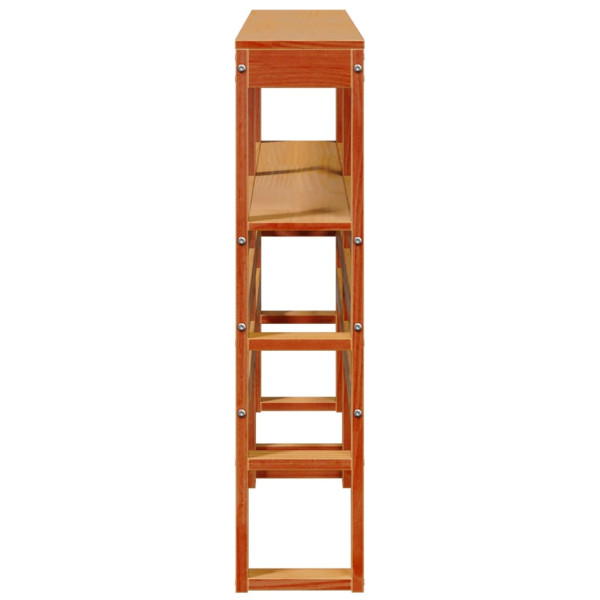 Cabecero de cama con estantes madera maciza pino marrón 150 cm M 5