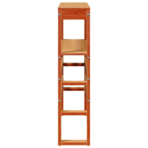 Cabecero de cama con estantes madera maciza pino marrón 100 cm M 5