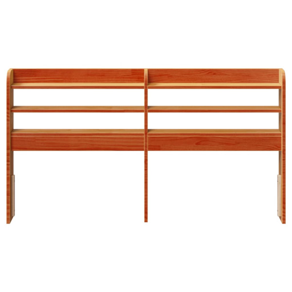 Cabecero de cama con estantes madera maciza pino marrón 160 cm M 3