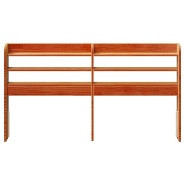 Cabecero de cama con estantes madera maciza pino marrón 140 cm M 3