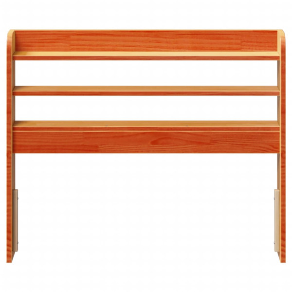 Cabecero de cama con estantes madera maciza pino marrón 75 cm M 3