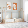 Cama con forma de casa de niños madera maciza de pino 80x200 cm 3