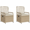 Sillones reclinables de jardín 2 uds ratán sintético beige 2